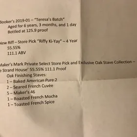Makers Mark Private Select Store Pick and Exclusive Oak Stave Collection "The Strand House"