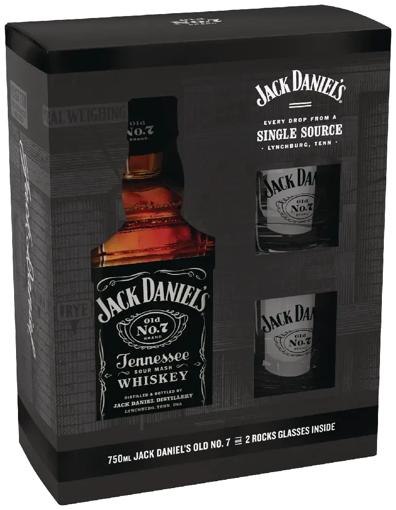 Jack Daniels Black W 2 Glasses Gift