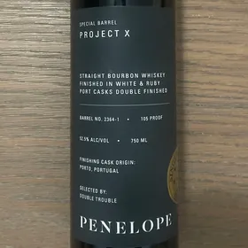Penelope Project X Straight Bourbon Whiskey Finished In White & Ruby Port Casks Double Finished - Double Trouble