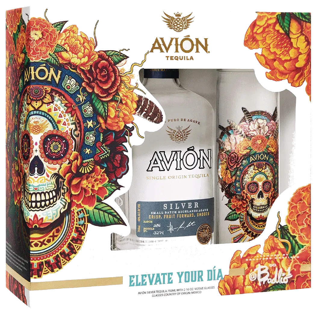 Avion Silver Tequila With 2 Glasses Gift