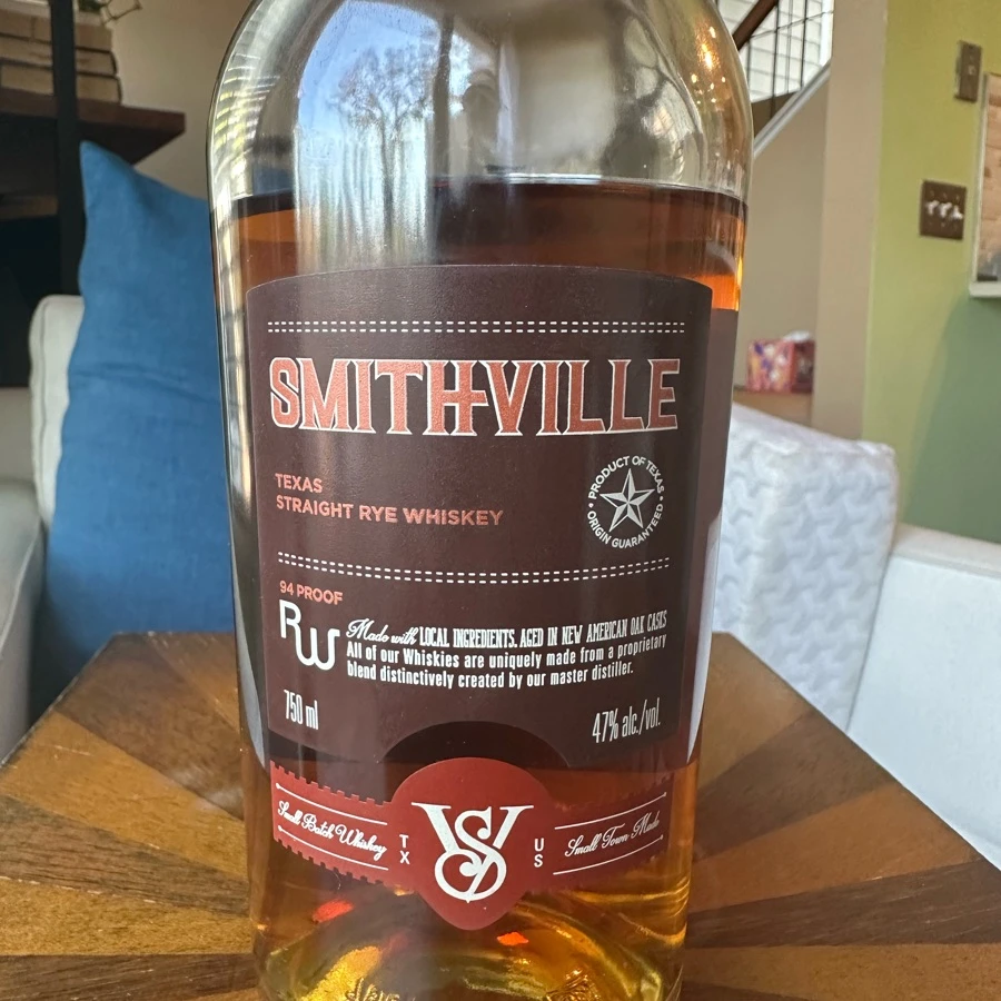 Smithville Texas Straight Rye Whiskey