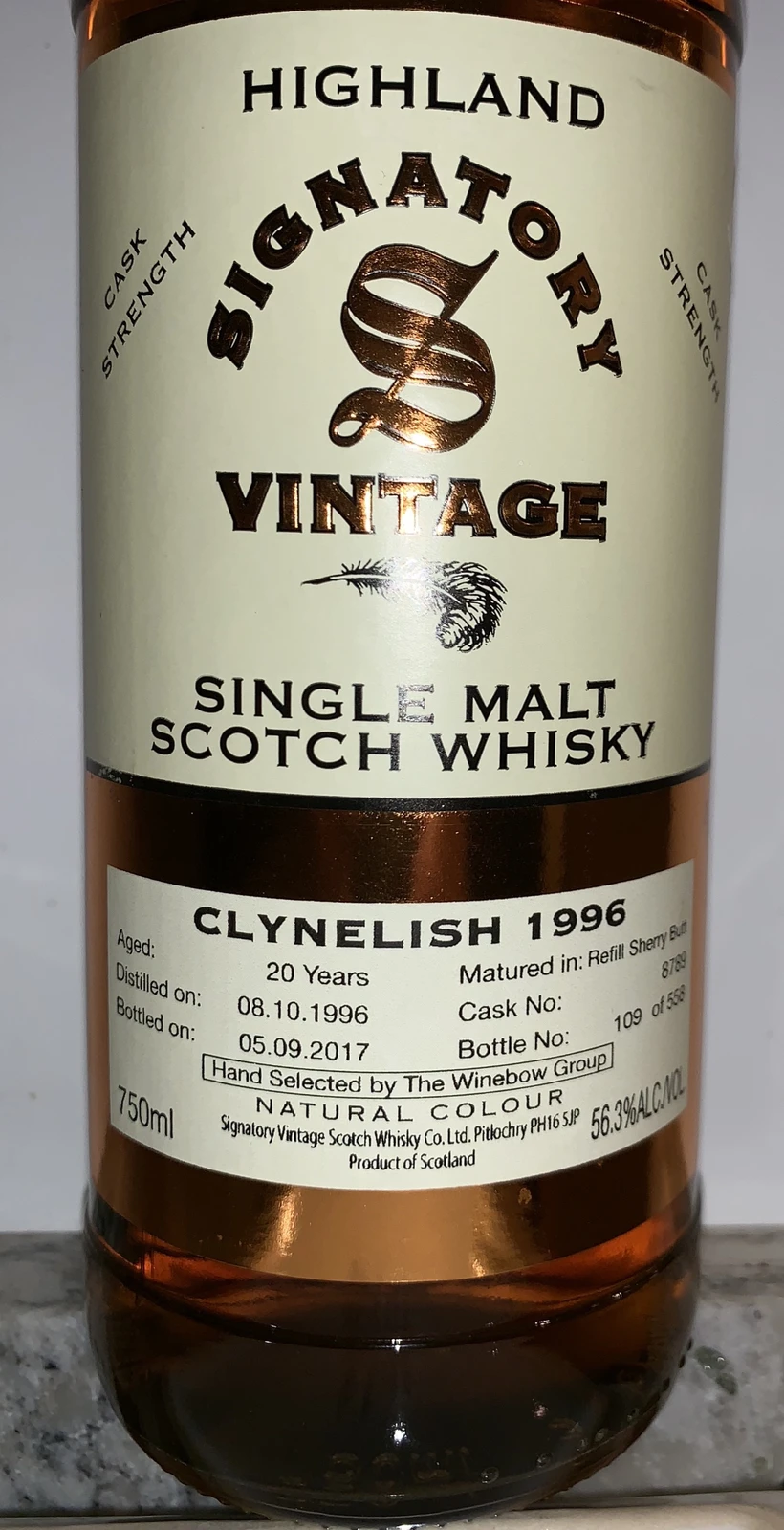 Clynelish 1996 20 Year Cask Strength (Signatory)