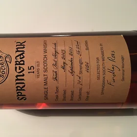 Springbank 15 Year. Springbank Society - September 2018