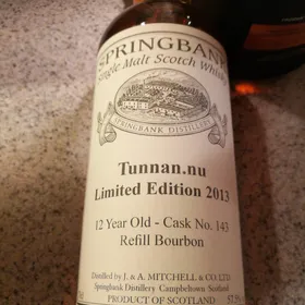 Springbank 12 Year Old Cask No 143 Refill Bourbon