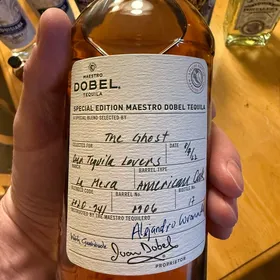 Maestro Doebel Anejo Tequila Special Edition Maestro Dobel Tequila A Special Blend Selected By: The Ghost Selected For: Our Tequila Lovers Date: 8/9/22 Ranch: La Mesa Barrel Type: American Oak Blended Code: 8020-741 Barrel No. 8906