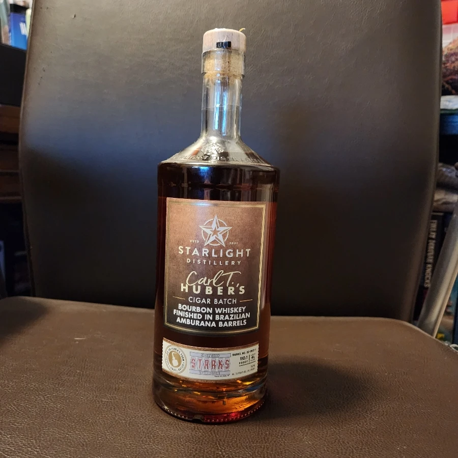 Starlight Carl T Hubers Cigar Batch Bourbon Whiskey Finished in Brazilian Amburana Barrels - Starks Store Pick