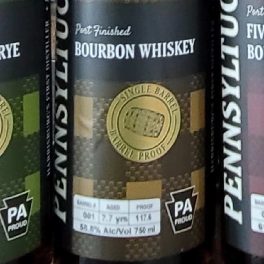 Midstate Distillery Pennsyltucky Port Finished Bourbon Whiskey Single Barrel Barrel Proof