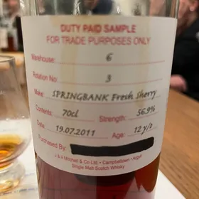Springbank Fresh Sherry 2011 12 Years