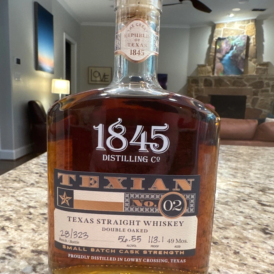 1845 Distilling Company Texian No. 2 Texas Straight Whiekey