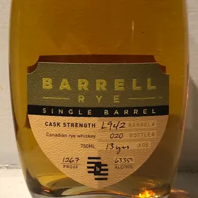 Barrell Rye Single Barrel #L942