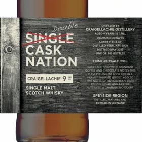 Double Cask Nation Craigellachie 9 Sherry Octaves