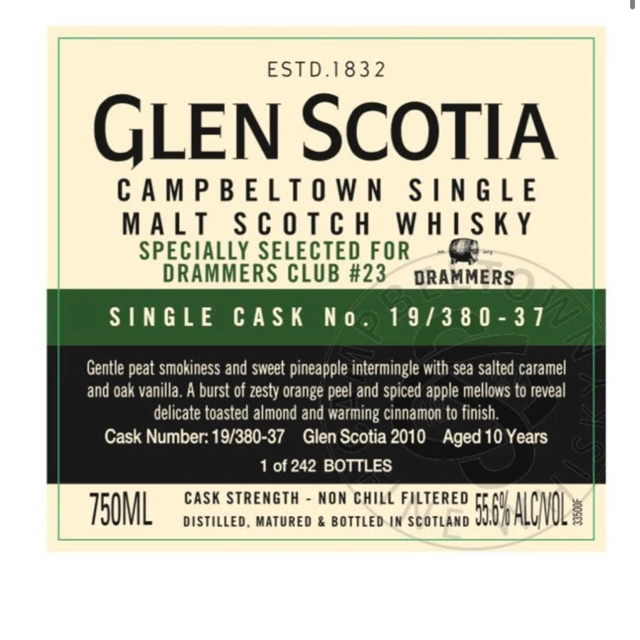 Glen Scotia Single Malt 10 Years Peated (Drammers pick)