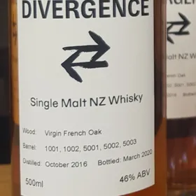 Divergence NZ Single Malt Virgin French Oak