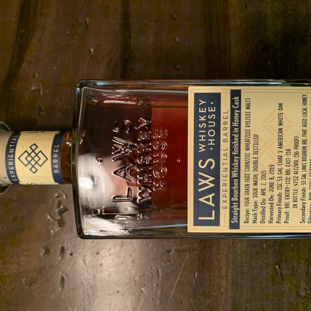 Laws Straight Bourbon Finished in Honey Cask (Experimental Barrel)