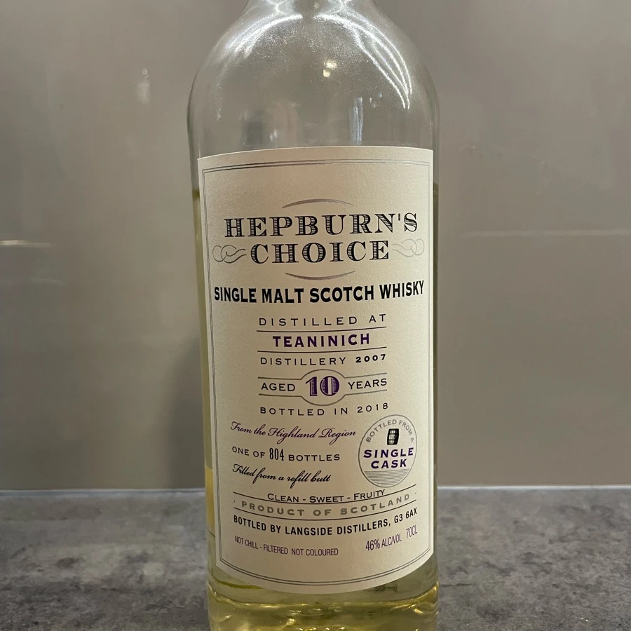 Teaninich 2007 10y old Hepburn's Choice (Hunter Laing)