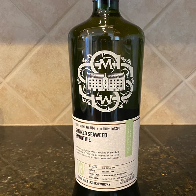 The Scotch Malt Whisky Society Smoked Seaweed Smoothie Cask No. 66.184
