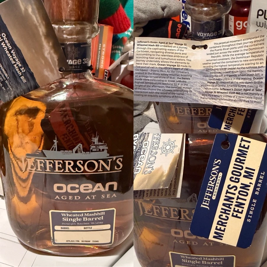 Jefferson's Ocean Aged at Sea Voyage 32 Wheated Mashbill Single Barrel - Merchant's Gourmet Fenton Michigan