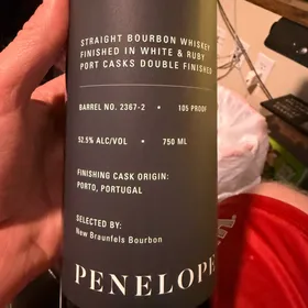 Penelope Project X Special Barrell Straight Bourbon Whiskey Finished In White & Ruby Port Casks Double Finished (Barrel No. 2367-2) Selected By: New Braunfels Bourbon