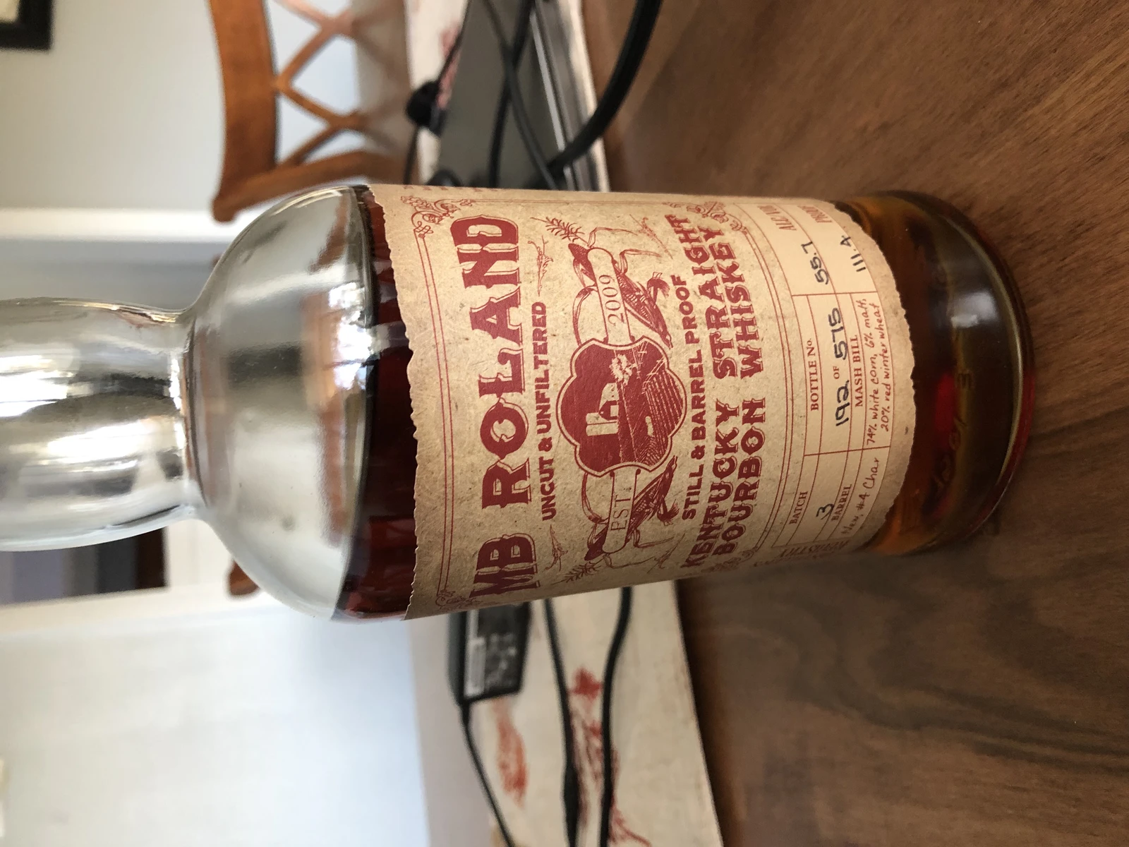 MB Roland Kentucky Straight Bourbon Whiskey (Batch 3)