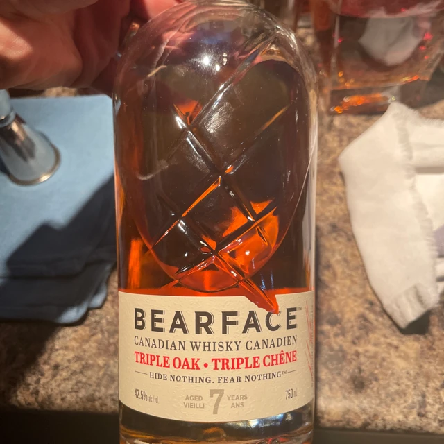 Bear face 7year old Canadian whiskey