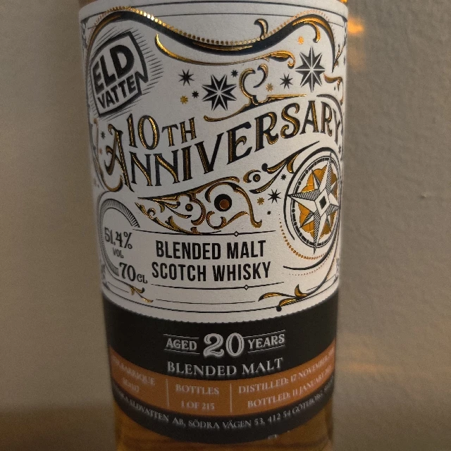 Eld Vatte 10th Anniversary Blended Malt Scotch Whisky Aged 20 Years
