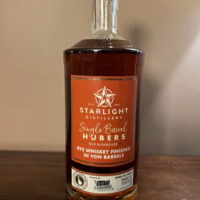 Starlight Single Barrel Huber's Old Rickhouse Rye Finished in VDN Barrels