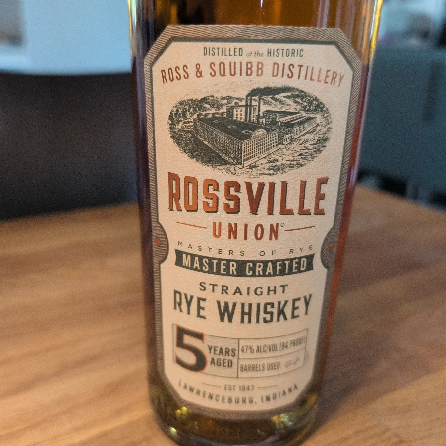 Rossville union masters of rye straight rye whiskey 5 years aged