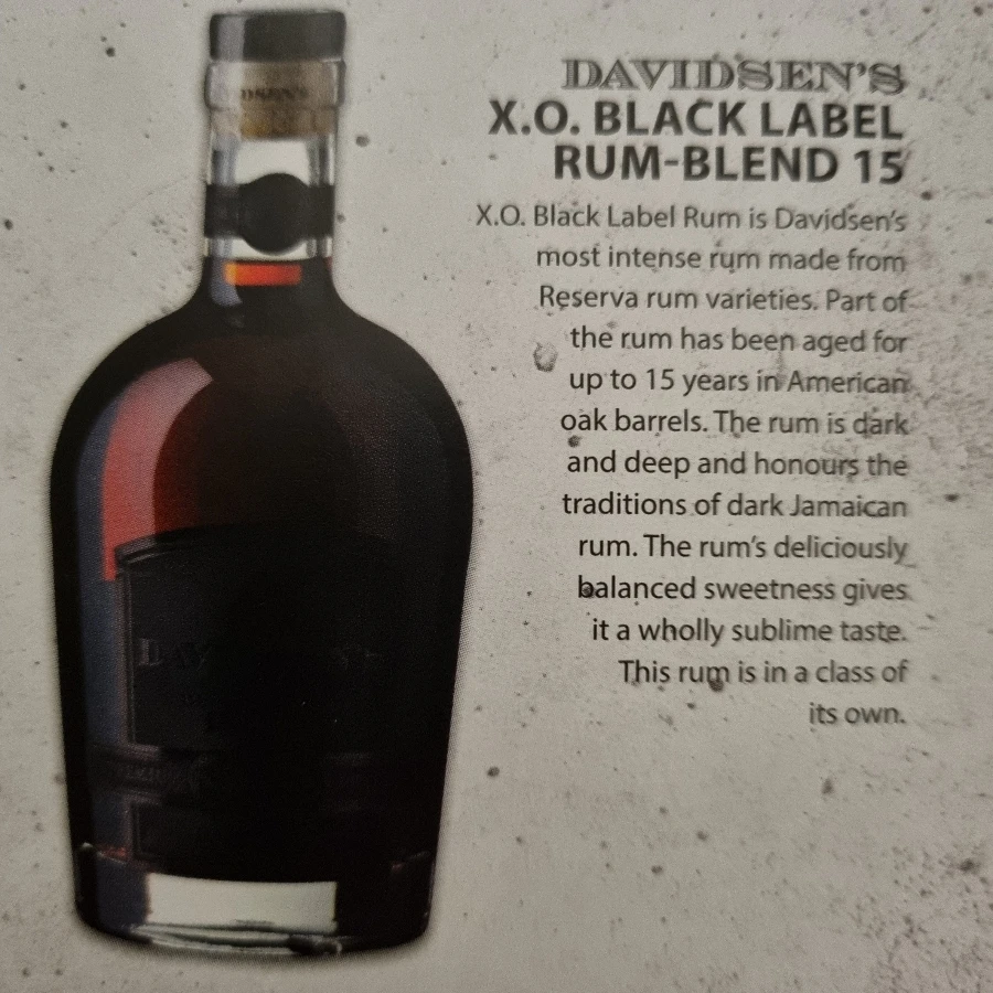 Davidsen's X.O. Black Label Rum Blend 15