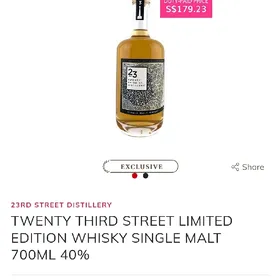 Twenty Third Street Limited Edition Single Malt Whisky