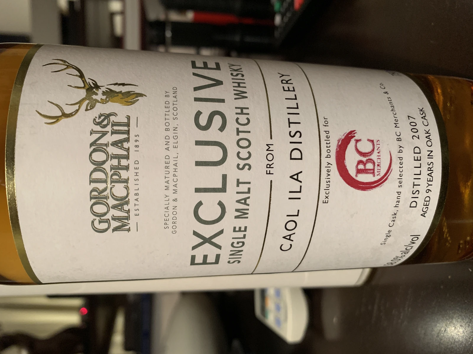 Caol Ila 2007 9 Year Exclusive (Gordon & MacPhail) BC Merchants