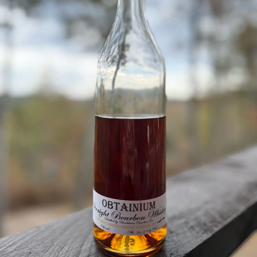Obtainium Straight Bourbon Whiskey  Double Oaked Single Barrel pick by Red Hot Liquors