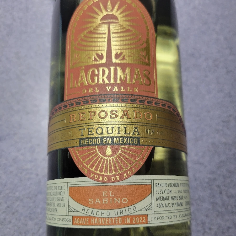Lágrimas del Valle Reposado El Sabino (2023 Vintage)