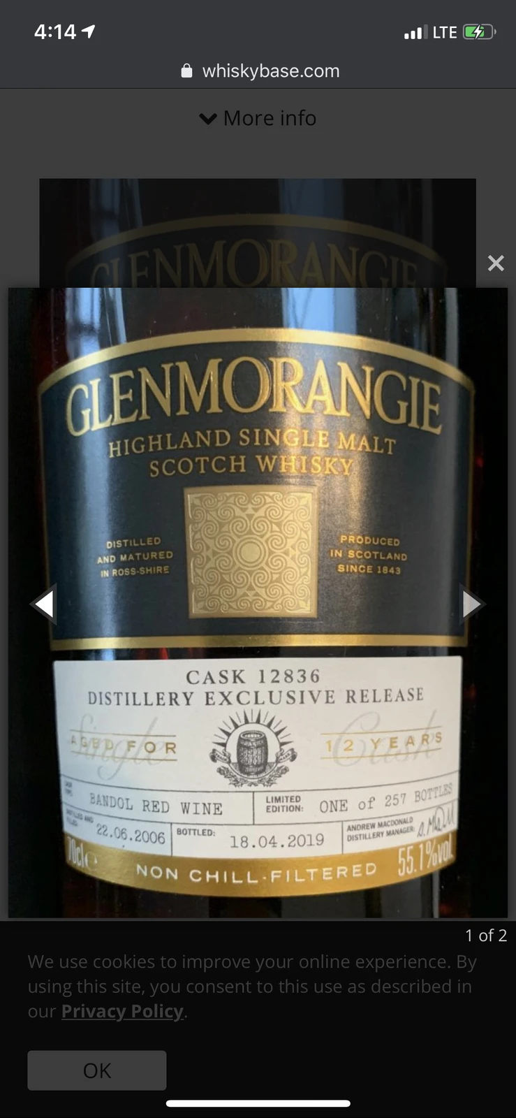 Glenmorangie Rare Cask 12836