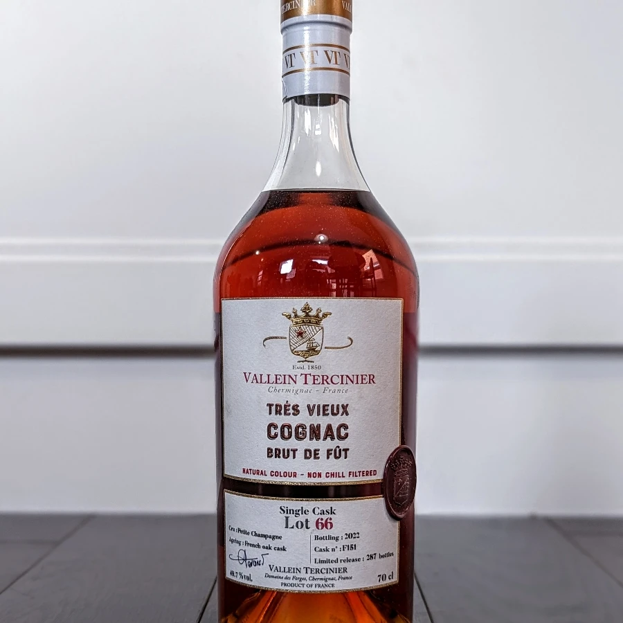 Vallein Tercinier Brut de Fut Lot 66 Single Cask Petite Champagne Cognac