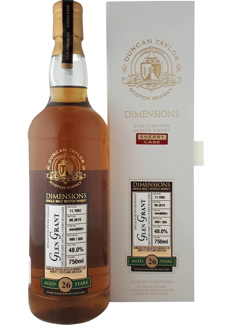 Dimensions Glen Grant 26 Yr