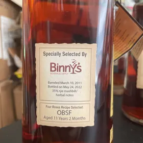 Four roses single barrel barrel proof OBSF (Binny's pick)