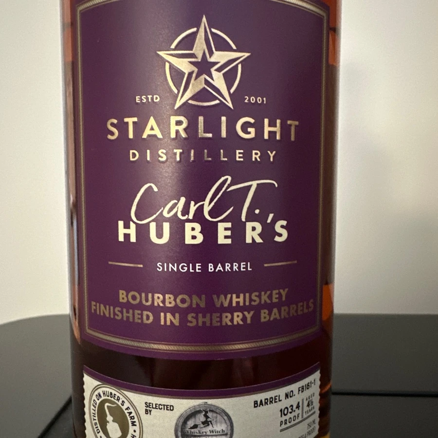 STARLIGHT CARL T. HUBER'S SINGLE BARREL BOURBON FINISHED IN SHERRY BARRELS (albemarle ABC)