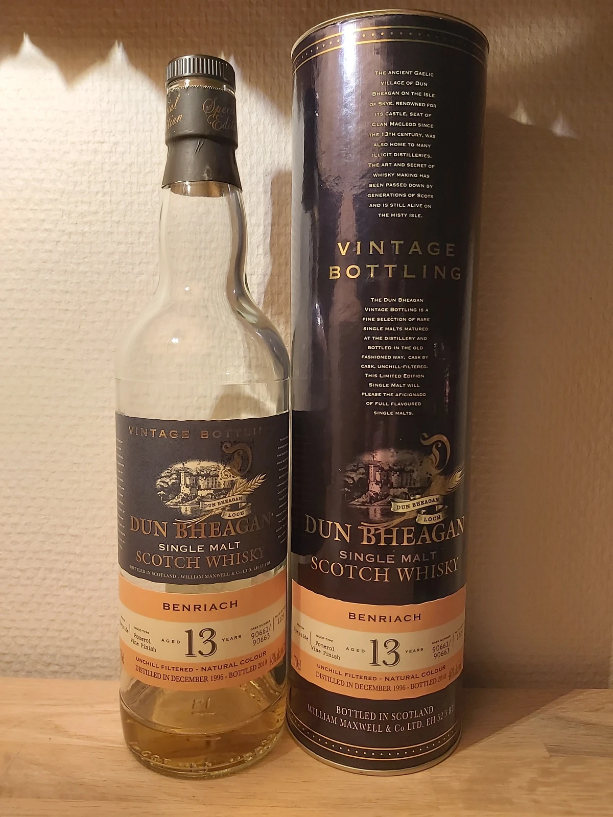 Benriach 1996 13 Year Dun Bheagan (Ian Macleod)