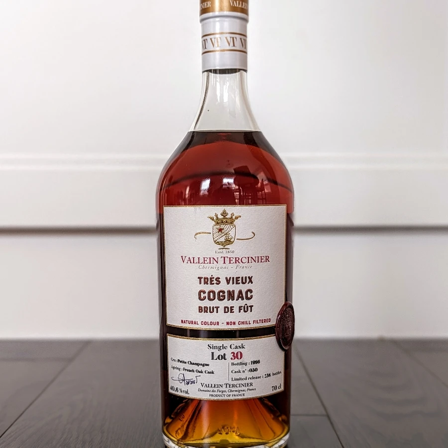 Vallein Tercinier Brut de Fut Lot 30 Single Cask Petite Champagne Cognac