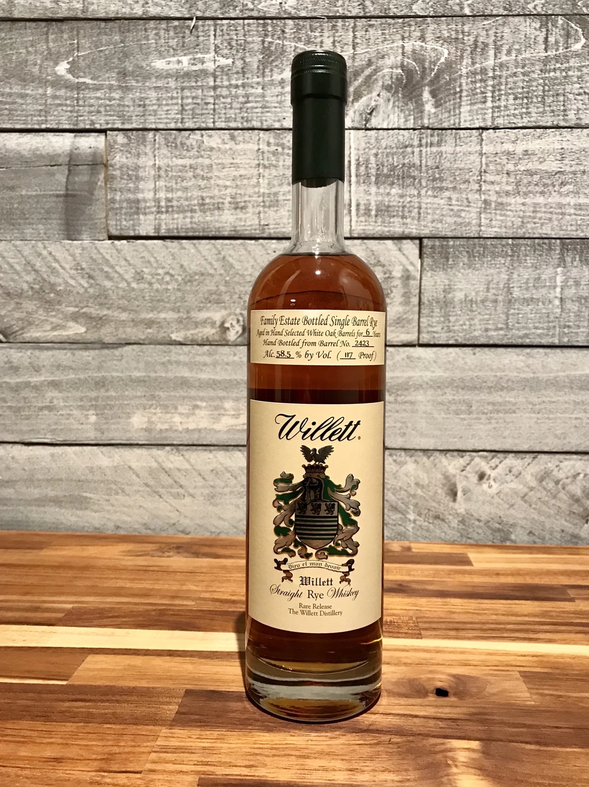 Willett 6 years old 58.5% Straight Rye whiskey 2019