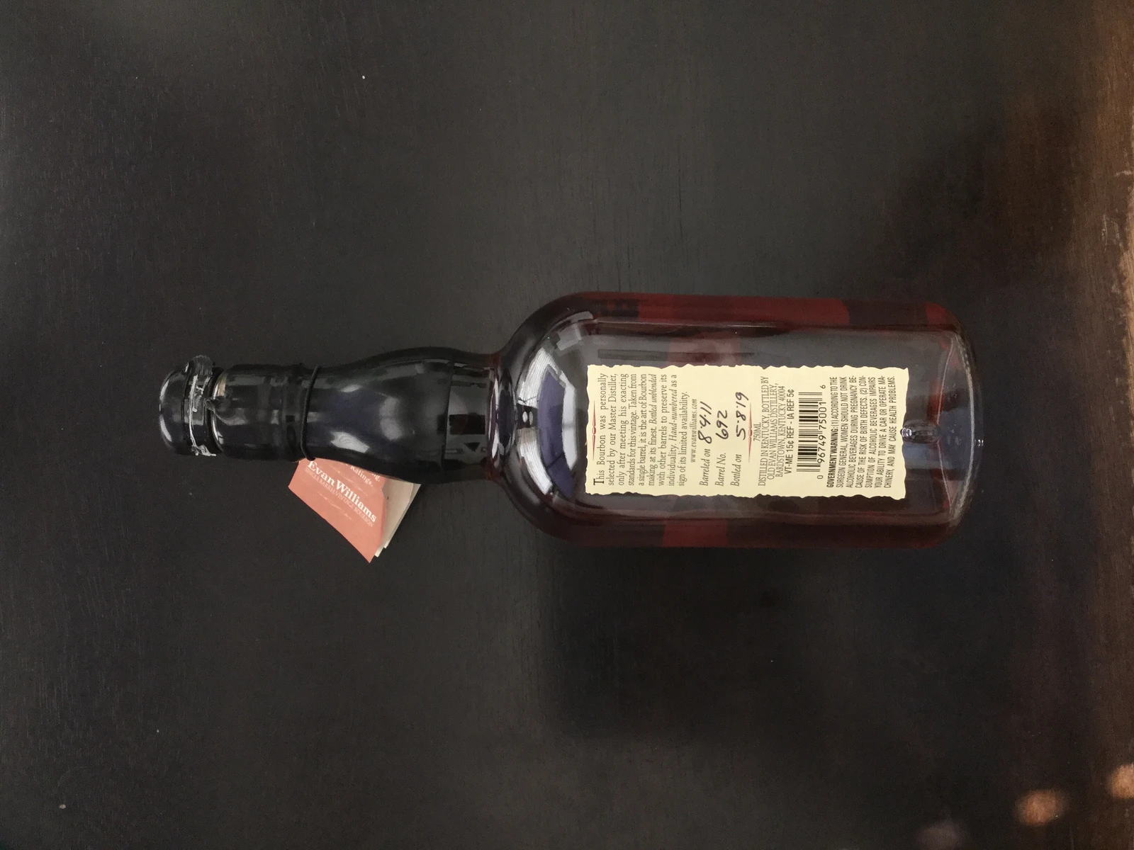 Evan Williams Single Barrel Vintage 2011 Barrel #692