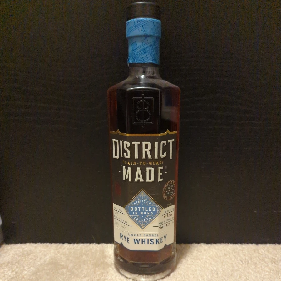 District Made Bottled in Bond Single Barrel Rye Whiskey