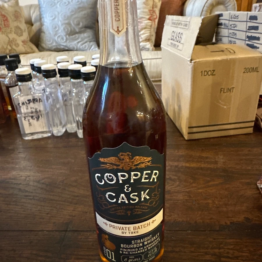 Copper & Cask Private Batch by T8KE Straight Bourbon Whiskey finished in Armagnac and Re-Charred Barrels