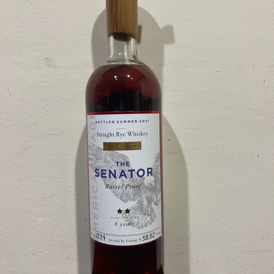 The Senator Barrel Proof Single Barrel Straight Rye Whiskey