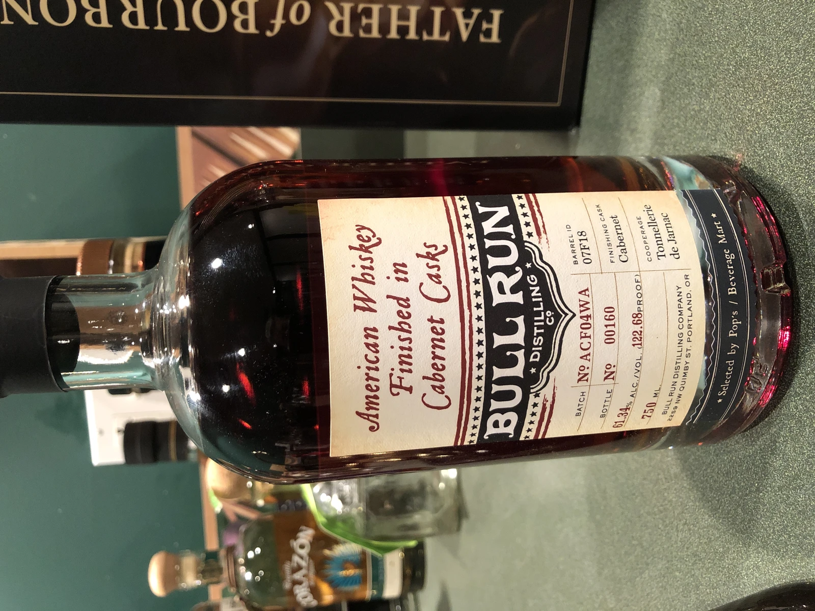Bull Run Distilling American Whiskey Cabernet Cask Finish