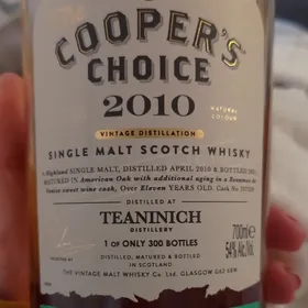 Inchgower 12 Years Old 2010 Cooper's Choice