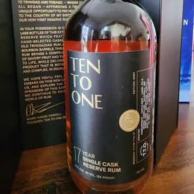 Ten to One 17 Year Single Cask Reserve Rum