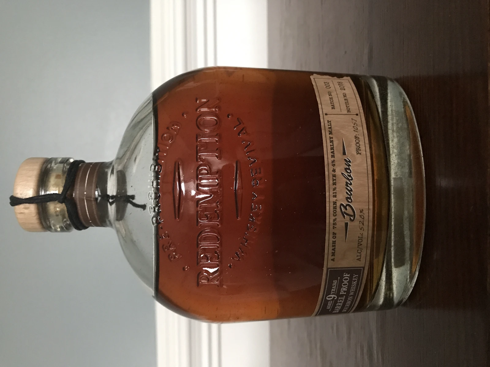 Redemption 9 year Barrel Proof Bourbon Batch #3 2019