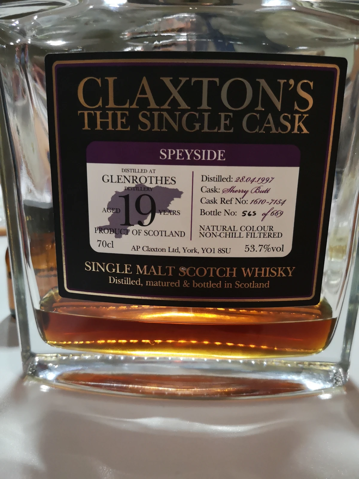 Claxton's single cask 19y