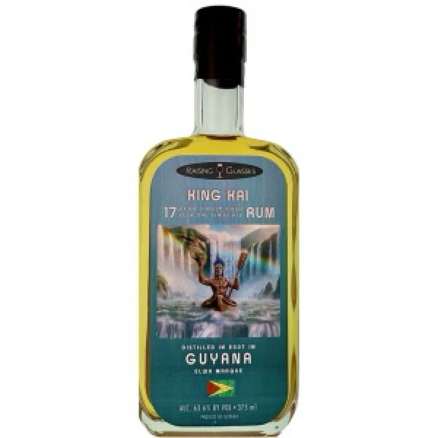 Raising Glasses King Kai Distilled In 2007 in Guyana 17 Year Single Cask Rum